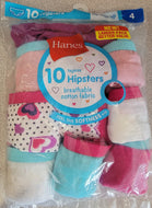 Hanes Girls Soft Tagless Hipsters - Size 4, 10-Pack