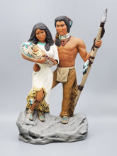 Load image into Gallery viewer, Native American Family with baby &amp; Spear - Standing, Hand Painted Collectable figurine  #15
