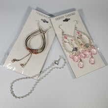 Load image into Gallery viewer, Fashion Earrings - Costume Jewelry - 2 pair dangle earrings - 1 bracelet, Pink
