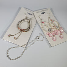 Load image into Gallery viewer, Fashion Earrings - Costume Jewelry - 2 pair dangle earrings - 1 bracelet, Pink
