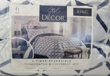 Load image into Gallery viewer, Style Decor 6-piece Comforter and Coverlet Set, Dartmouth Navy, King
