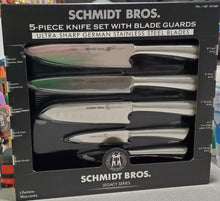 Load image into Gallery viewer, Schmidt Bros. Legacy Series, 5 Pc Ultra Sharp Knife Set + Blade Guards
