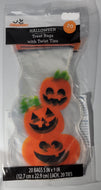 Halloween 5x9 inch treat bags, 20-pack with ties Clear with Stacked Pumpkins