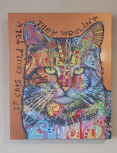 Load image into Gallery viewer, Abstract Talking Cats on Copper - Wall Art  (19"x15 5/8"x1.5")
