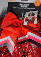Load image into Gallery viewer, Halloween 4-piece Cheer Kit Includes Headpiece, Metal Ring &amp; 1 pair of Pom Poms
