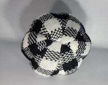 Load image into Gallery viewer, Halloween Harvest Decor Plaid Knit Pumpkin Black &amp; White
