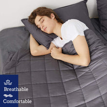 Load image into Gallery viewer, Cooling Weighted Blanket 20 lbs (100% Cotton Material with Glass Beads) Grey, Queen Size
