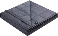 Cooling Weighted Blanket 20 lbs (100% Cotton Material with Glass Beads) Grey, Queen Size