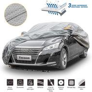 Tecoom HD Super Breathable Waterproof Windproof Snow Sun Rain UV Protective Outdoor All Weather Car Cover Fit 160-172 inches Hatchback