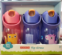 Load image into Gallery viewer, Zoku Kids Flip Straw Bottles, 3-piece Set

