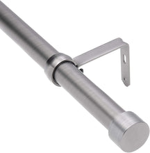 Load image into Gallery viewer, Umbra Cappa Curtain 1-Inch Drapery Rod, Includes 2 Matching Finials, Brackets &amp; Hardware, 66 to 120-inches, Pewter
