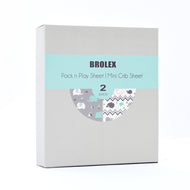 Pack n Play Stretchy Fitted Pack n Play Playard Sheet Set-Brolex, 2-Pack Portable Mini Crib Sheets, Ultra Soft Material Elephant & Whale