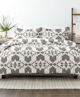 Duvet Cover Set, Black & White Geometric, Reversible  2-PC, Twin/Twin XL